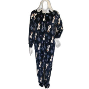 FROZEN 2 Olaf Snowman Pajamas, L, Blue Cove, Fleece, Hoodie, Union Suit, Plush